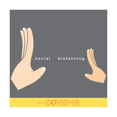 Social Distancing prevent virus and plague infection, prevent COVID-19 virus, COVID-19 illustration.