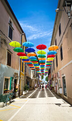 Colorfull street with umbrelas