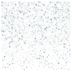 silver stars background, sparkling christmas lights confetti  isolated on white. magic shining Flying stars glitter backdrop, sparkle vector border.