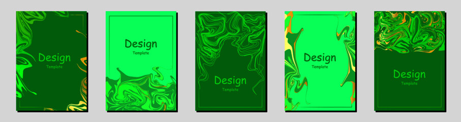 green and gold color splash for book cover template vector set