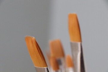 synthetic-tipped paint brushes
