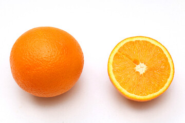 Fresh orange fruit on white background