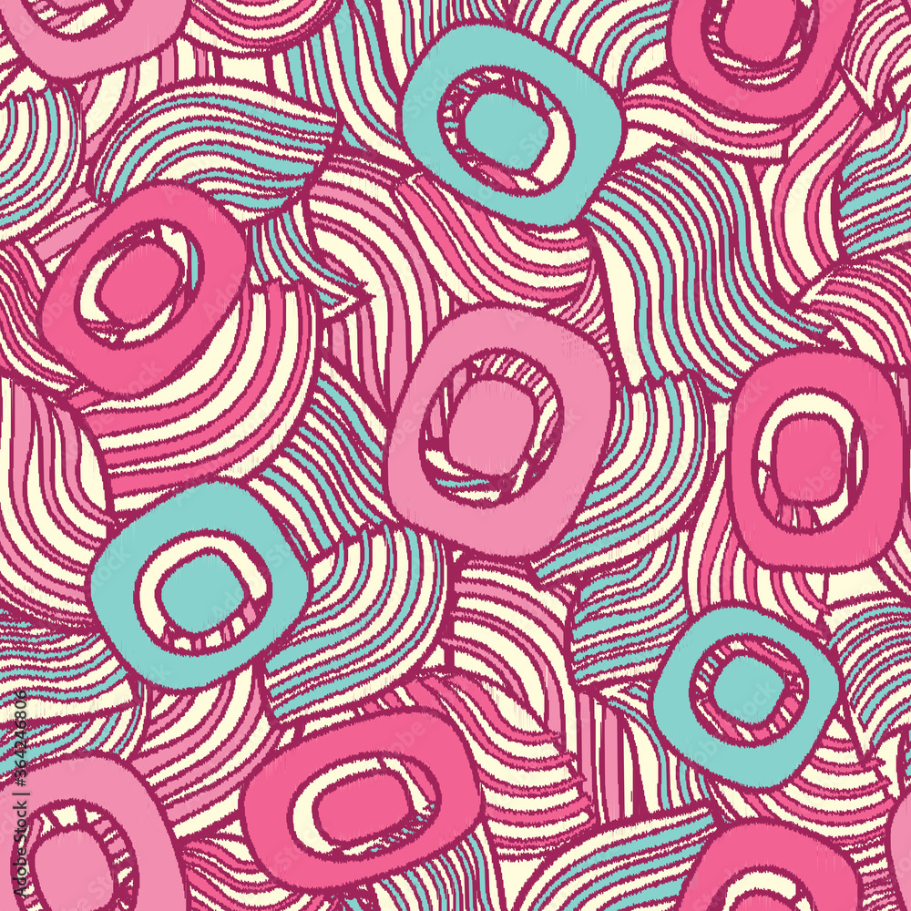 Poster Seamless abstract pattern with the image of geometric shapes and lines. 
