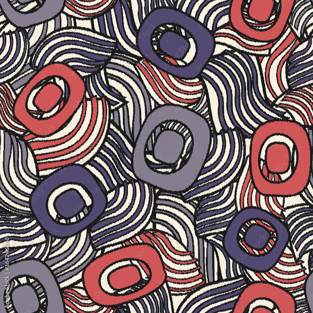 Poster Seamless abstract pattern with the image of geometric shapes and lines. 
