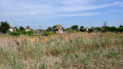
Abandoned houses on personal plots in Russia.