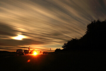Clouds flowing over the fire