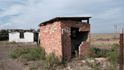 
Abandoned houses on personal plots in Russia.