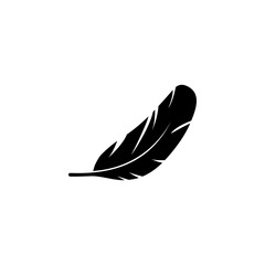 Bird Wing Feather, Nib Pen, Plumage. Flat Vector Icon illustration. Simple black symbol on white background. Bird Wing Feather, Nib Pen, Plumage sign design template for web and mobile UI element.
