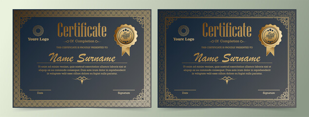 Classic certificate award template