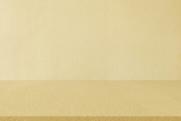 close up on sepia tone color cement wall and perspective flooring for show and promote content or advertising product on display background design concept