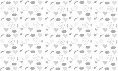 White Love symbols pattern Background