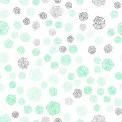 Light Green, Yellow vector seamless doodle layout with flowers. Glitter abstract illustration with flowers. Pattern for design of fabric, wallpapers.