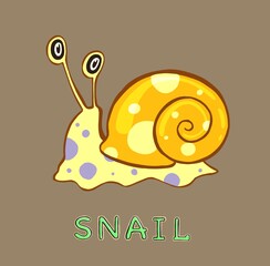 design Cute Snail. small icon for stock. Vector illustration