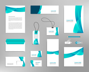 Corporate identity design template, business stationery mockup for company branding