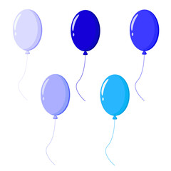 Vector balloons of bright hues and colors for making invitations.