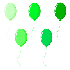 Vector balloons of bright hues and colors for making invitations.