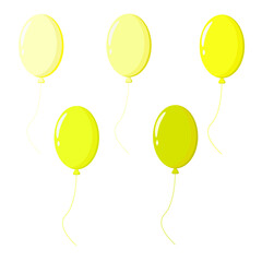 Vector balloons of bright hues and colors for making invitations.