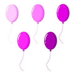 Vector balloons of bright hues and colors for making invitations.