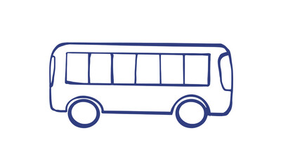 Vector illustration of a bus. Public transport line art concept. Graphic design of a city vehicle, bus. School bus.