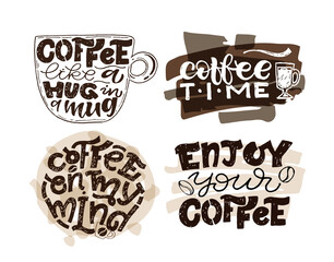 Coffee time - cute hand drawn doodle lettering art. Lettering for poster, banner, web, patter, background, t-shirt design.