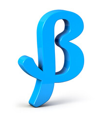Blue Beta. 3d Greek letter. 3d illustration.