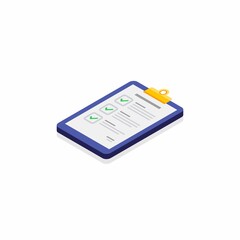 Fototapeta premium Checklist Isometric left view - Shadow icon vector isometric. Flat style vector illustration.