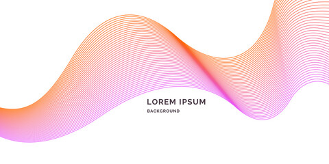 Bright poster with dynamic waves. Modern vector illustration.