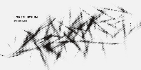 Fototapeta premium Monochrome printing raster, abstract vector halftone background.