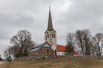 Fototapeta na wymiar Lutheran church of St. Nicholas in the village of Kose, Estonia