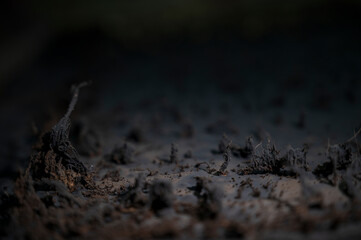 background texture of the inner wall of the oven covered with a large layer of black soot