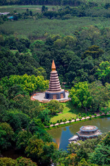 Natural background, high angle from the high mountains that can see the scenery around, the wind blows through the cool, blurred of traveling, the integrity of the moist forest.