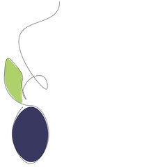 Summer fruit plum. Vector illustration