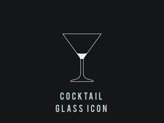 cocktail Wine glass outline icon. Vector illustration. single high quality outline symbol for web design or mobile app. Wineglasses thin line signs for design logo, visit card, etc.