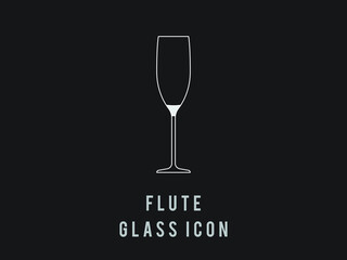 flute Wine glass outline icon. Vector illustration. single high quality outline symbol for web design or mobile app. Wineglasses thin line signs for design logo, visit card, etc.