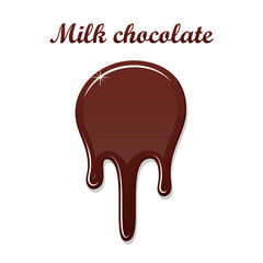 Chocolate drip splash. Chocolate liquid blot isolated white background. Shape melt dessert spot. 3D realistic design stain element. Food decoration. Milk, dark chocolate splashing. Vector illustration
