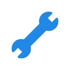 Wrench icon illustration in flat design style. Mechanical repair service sign. Settings symbol.