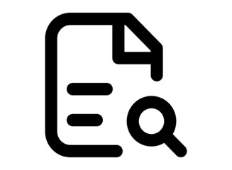 Searching files vector icon in linear, outline icon isolated on white background