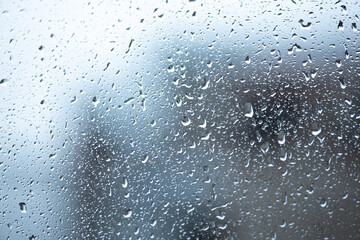 raindrops on the window pane, it is raining,