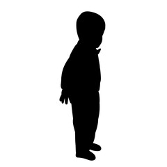 vector, isolated, black silhouette boy child