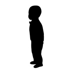 vector, isolated, black silhouette boy child