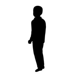 vector, isolated, black silhouette boy child