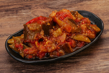 Caucasian vegan cuisine - ajapsandali with vegetables