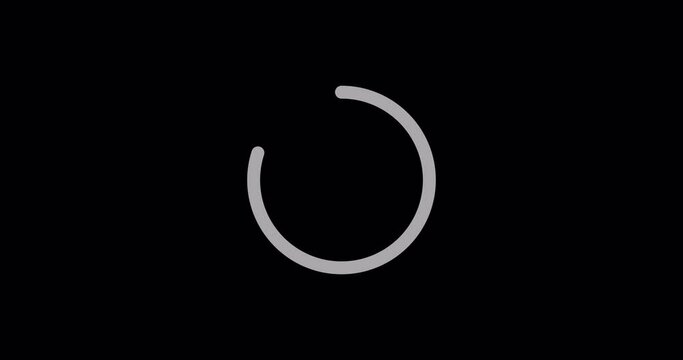 Animated circle preloader icon on black background