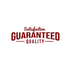 Fototapeta premium Brown satisfaction and quality guaranteed letter with handwritten font and curved simple typography vector illustration isolated on white background perfect for businesses logotype or company stamp