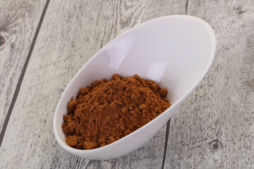 Cocoa powder in the bowl