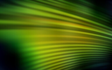Dark Green, Yellow vector background with wry lines. Colorful abstract illustration with gradient lines. The best colorful design for your business.