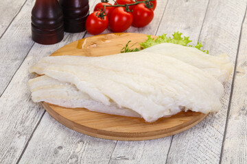 Raw halibut fillet