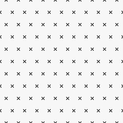 little simple monochrome black and white flower in plus shape diagonal lines seamless pattern for background, wallpaper, banner, label, cover etc. vector design.