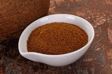 Coconut brown sugar in the bowl