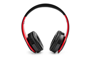 Bluetooth headphones on a white background.